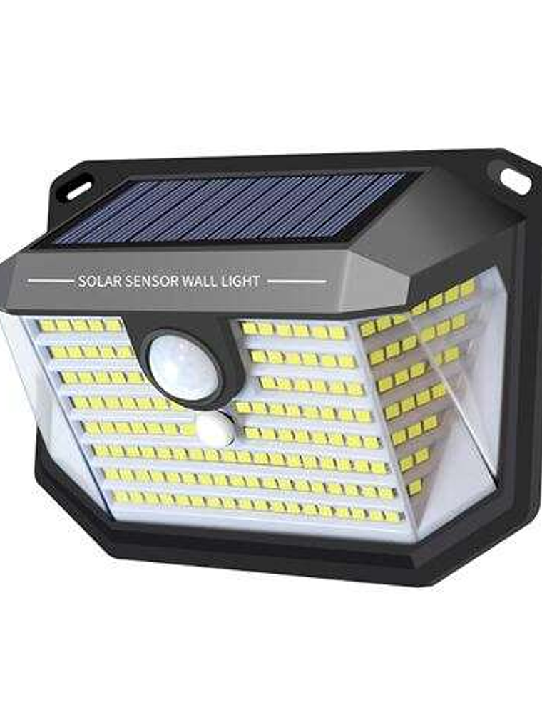Elbat Aplique Solar LED 150lm con 3 Caras de Iluminacion - Sensor de Movimiento - Panel Solar Integrado 5.5V, 0.33W - Bateria 3.7V, 1200mAh 1