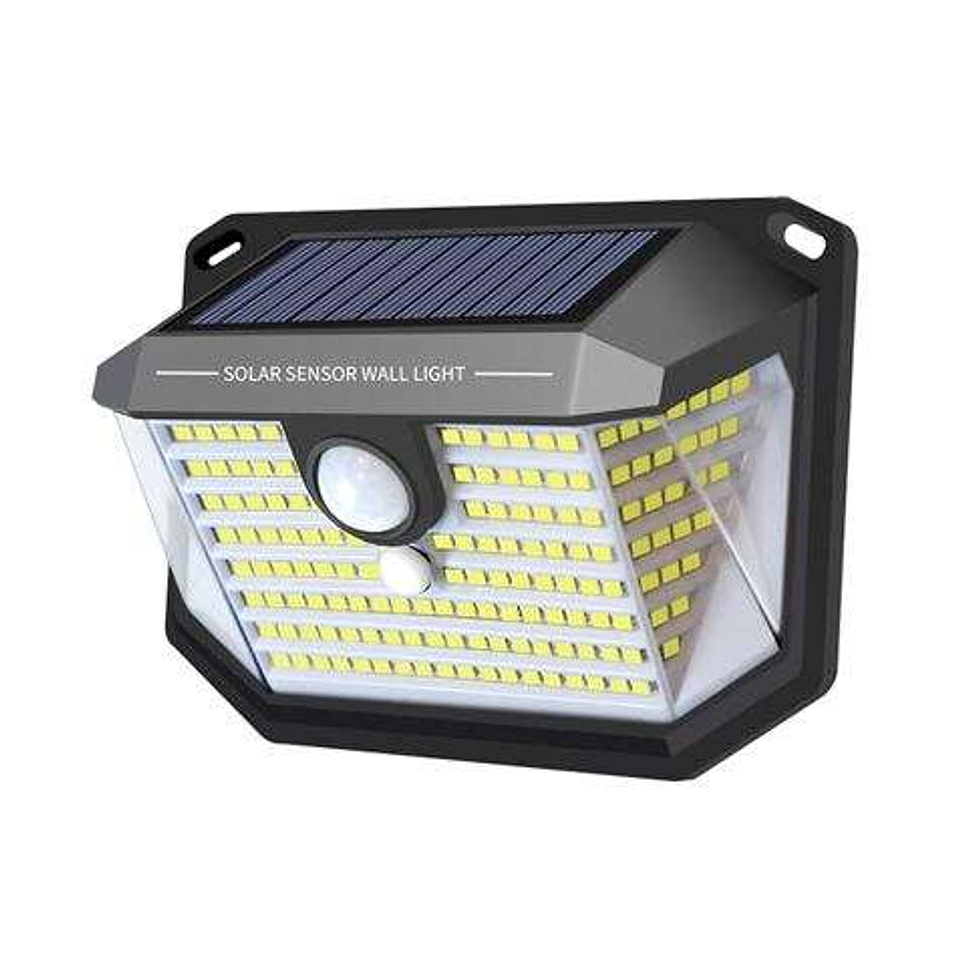 Elbat Aplique Solar LED 150lm con 3 Caras de Iluminacion - Sensor de Movimiento - Panel Solar Integrado 5.5V, 0.33W - Bateria 3.7V, 1200mAh 1