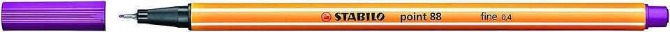 Stabilo Point 88 Rotulador de Punta Fina de Fibra - Trazo de 0.4 mm - Tinta con Base de Agua - Color Lila 1