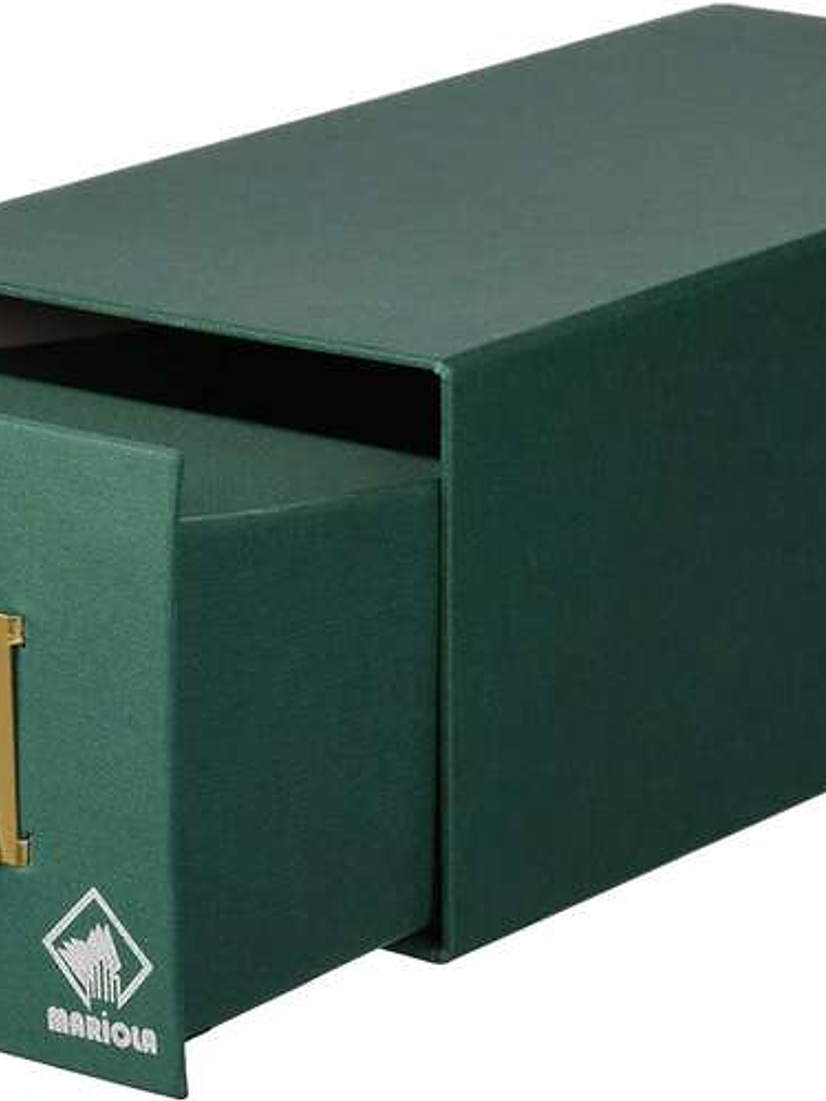 Mariola Fichero Carton Forrado en Geltex Nº2 para 500 Fichas - Medidas 155x100x250mm - Resistente y Duradero - Color Verde 1