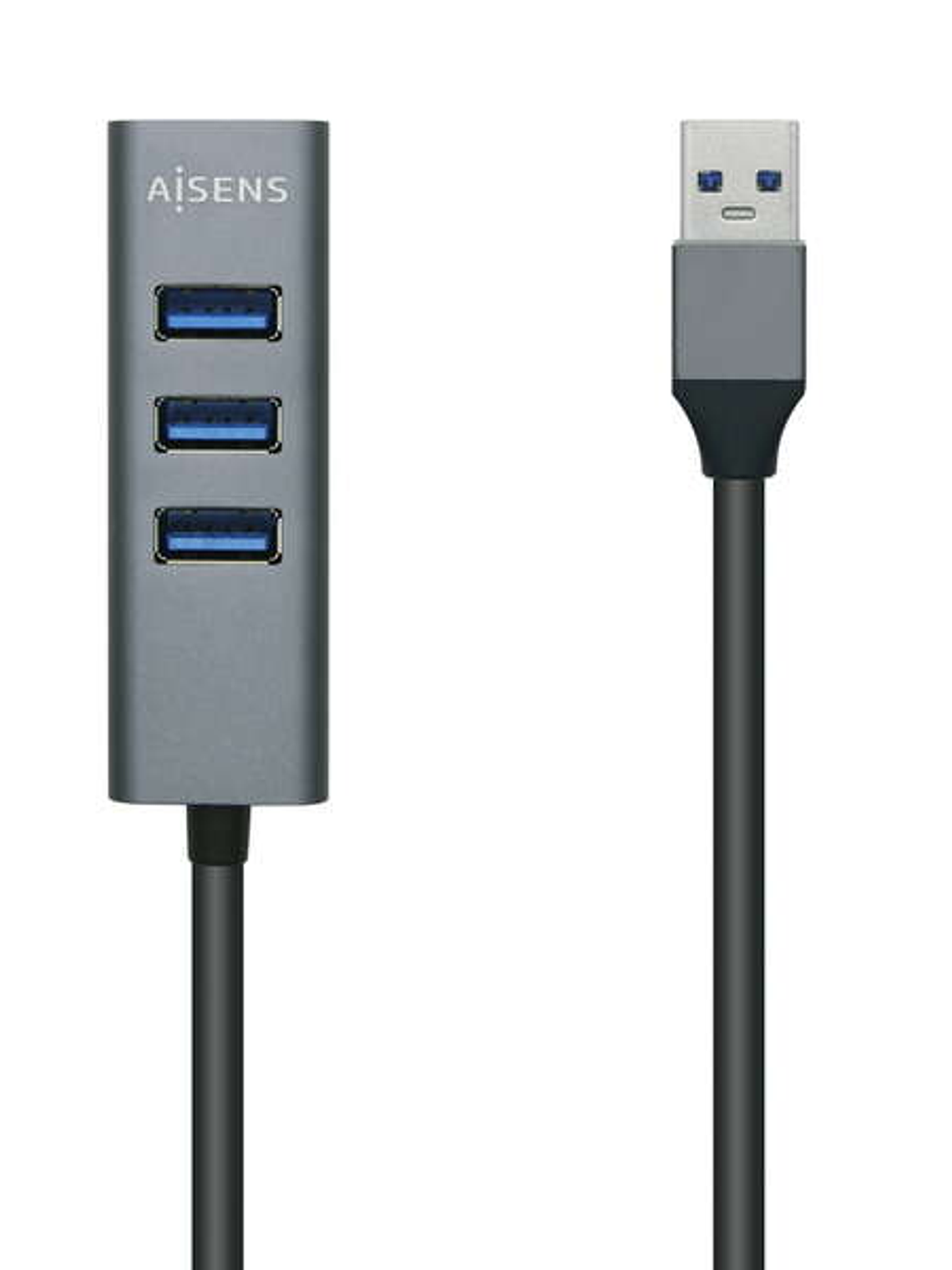 Aisens Hub USB 3.0 Aluminio - Tipo A Macho a 4xTipo A Hembra - 10cm 1