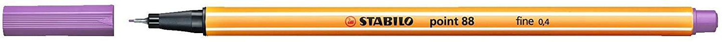 Stabilo Point 88 Rotulador de Punta Fina de Fibra - Trazo de 0.4 mm - Tinta con Base de Agua - Color Lila Claro 1