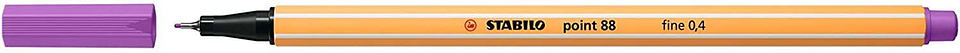 Stabilo Point 88 Rotulador de Punta Fina de Fibra - Trazo de 0.4 mm - Tinta con Base de Agua - Color Ciruela 1