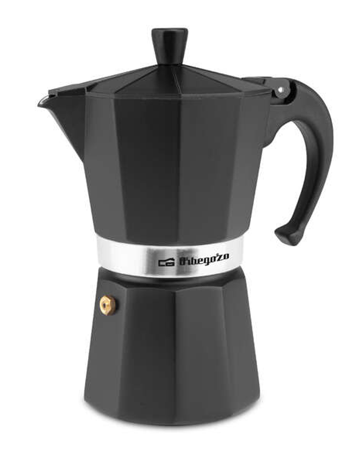 Orbegozo KFN 610 Cafetera de Aluminio Negra - Capacidad para Seis Tazas - Utilizable en Cocinas a Gas - Electricas y Vitroceramica - Asa Ergonomica - 1
