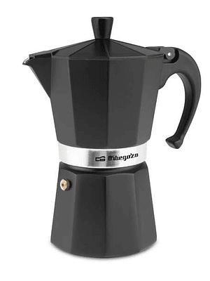 Orbegozo KFN 610 Cafetera de Aluminio Negra - Capacidad para Seis Tazas - Utilizable en Cocinas a Gas - Electricas y Vitroceramica - Asa Ergonomica -