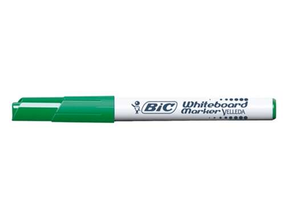 Bic Velleda 1741 Marcador para Pizarra - Punta de 4.5 mm - Trazo 1.4mm - Tinta con Base de Acetona - Borrado Optimo - Larga Duracion - Color Verde 1