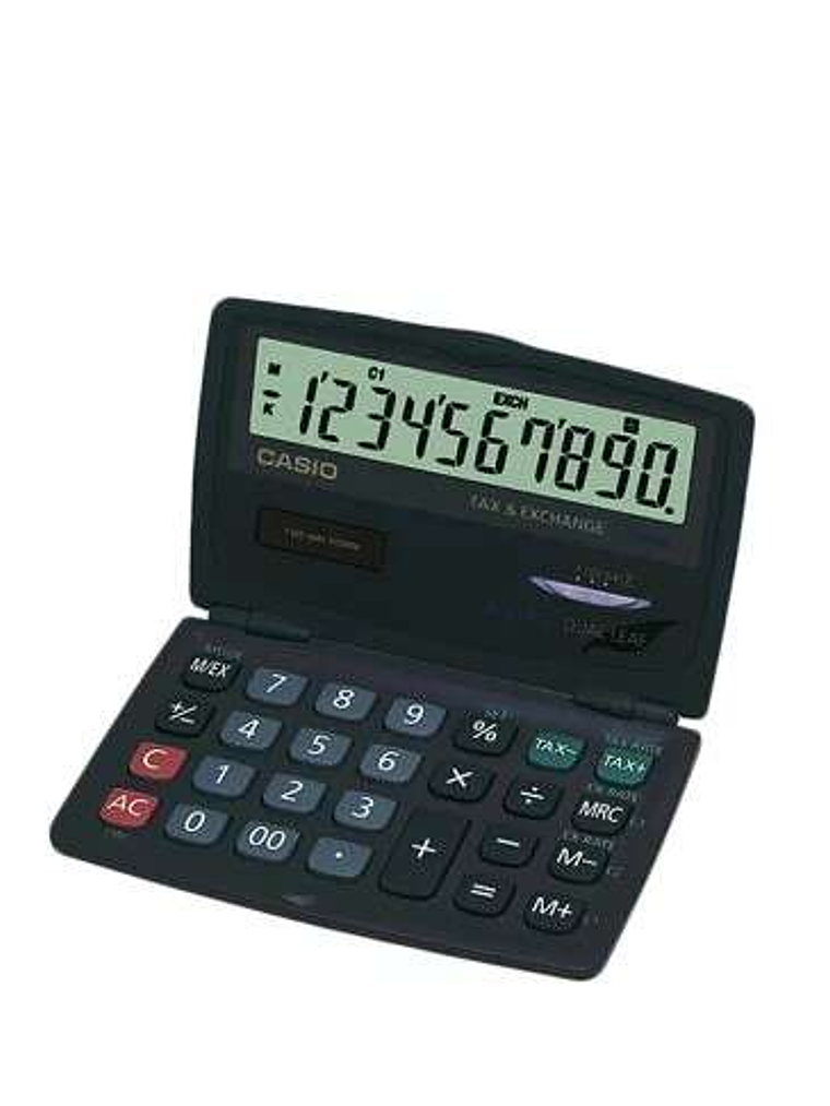 Casio SL-210TE Calculadora de Bolsillo 10 Digitos Tipo Plegable - Pantalla Extra Grande - Alimentacion Solar y Pila - Color Gris Oscuro 1