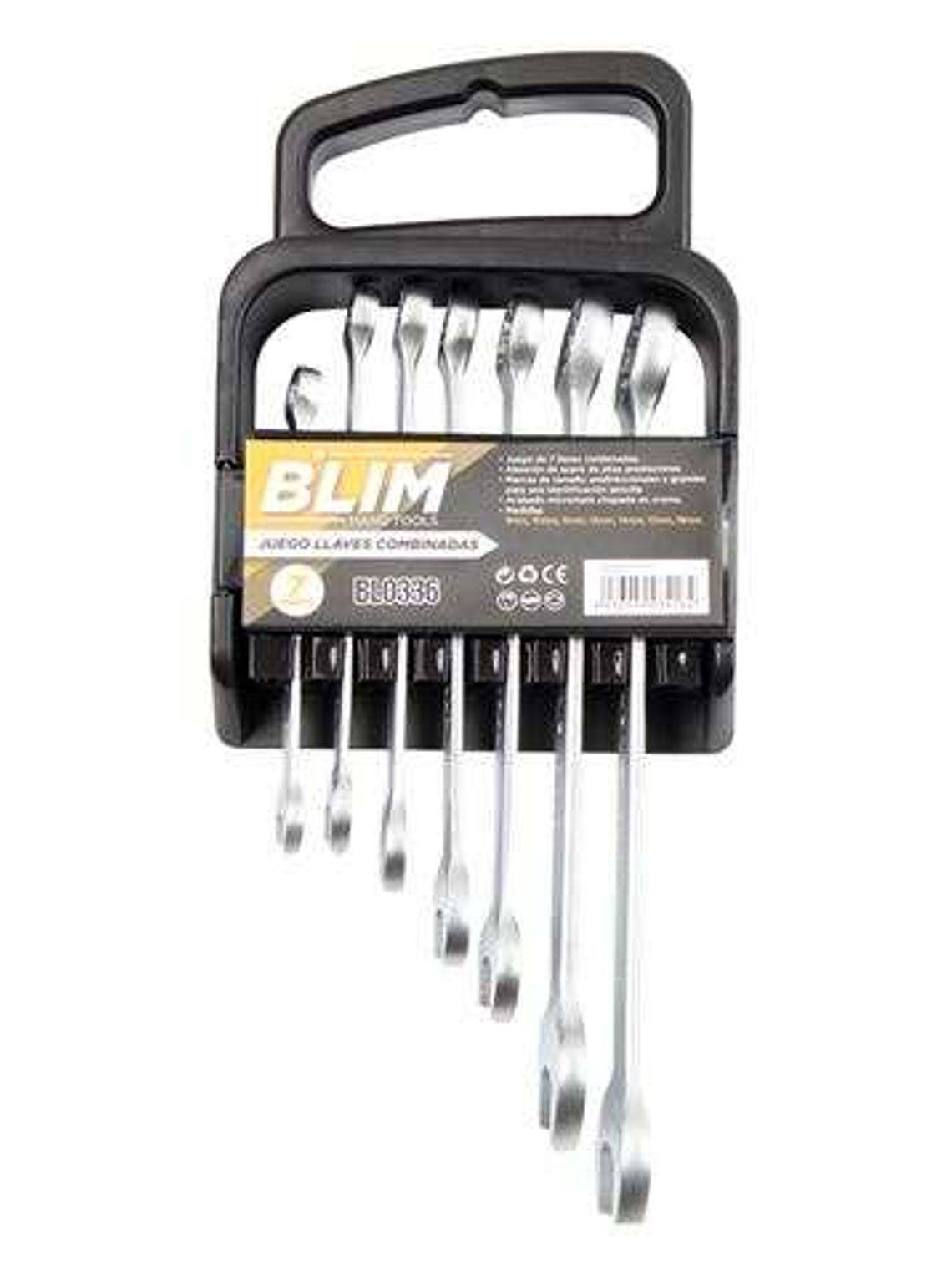 Blim Juego de 7 Llaves Combinadas - Cromo Vanadio - Marcas de Tamaño Unidireccionales y Grandes - Acabado Micromate Chapado en Cromo - Medidas: 8 mm,  1