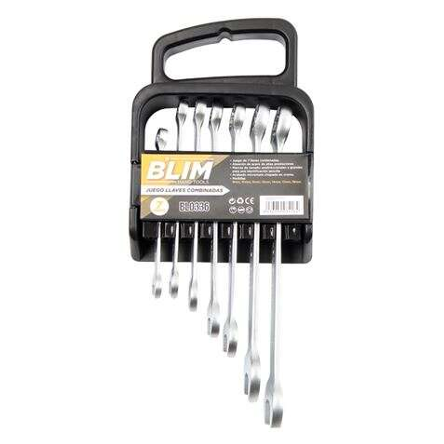 Blim Juego de 7 Llaves Combinadas - Cromo Vanadio - Marcas de Tamaño Unidireccionales y Grandes - Acabado Micromate Chapado en Cromo - Medidas: 8 mm,  1