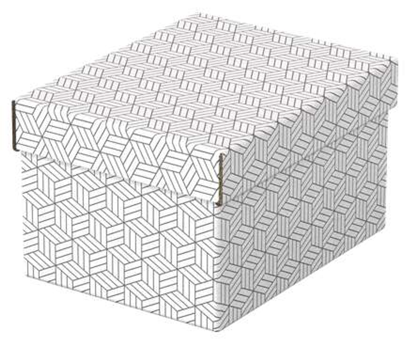 Esselte Pack de 3 Cajas Pequeñas de Almacenamiento con Tapa 200x150x255mm - Carton 100% Reciclado y Reciclable - Diseño Blanco con Dibujo 1