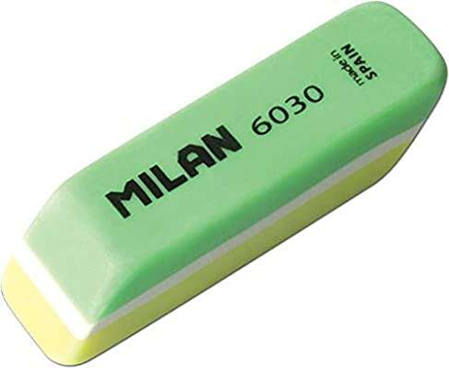 Milan Nata 6030 Goma de Borrar Biselada Bicolor - Plastico - No Daña el Papel - Colores Surtidos 1