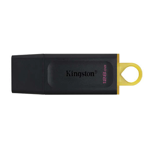 Kingston DataTraveler Exodia Memoria USB 128GB - USB 3.2 Gen 1 - Con Tapa - Enganche para Llavero - Color Negro (Pendrive)