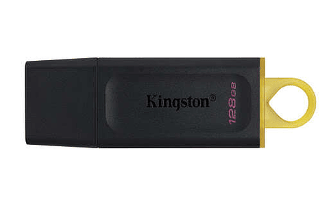 Kingston DataTraveler Exodia Memoria USB 128GB - USB 3.2 Gen 1 - Con Tapa - Enganche para Llavero - Color Negro (Pendrive)
