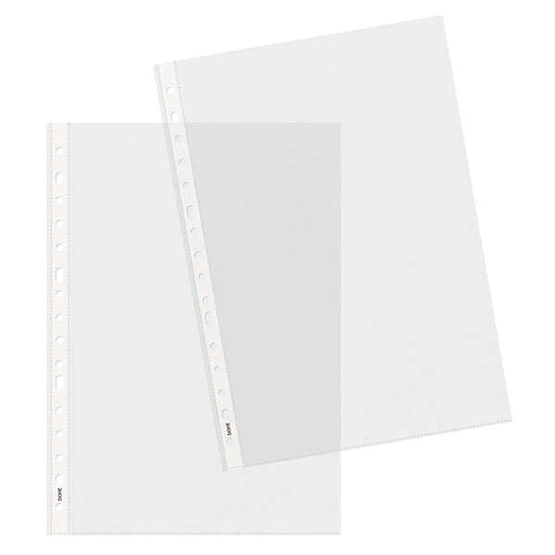 Dohe Basic Plus Pack de 100 Fundas Multitaladro Tamaño Folio 16 Taladros - Polipropileno Rugoso - Calidad Basica Plus