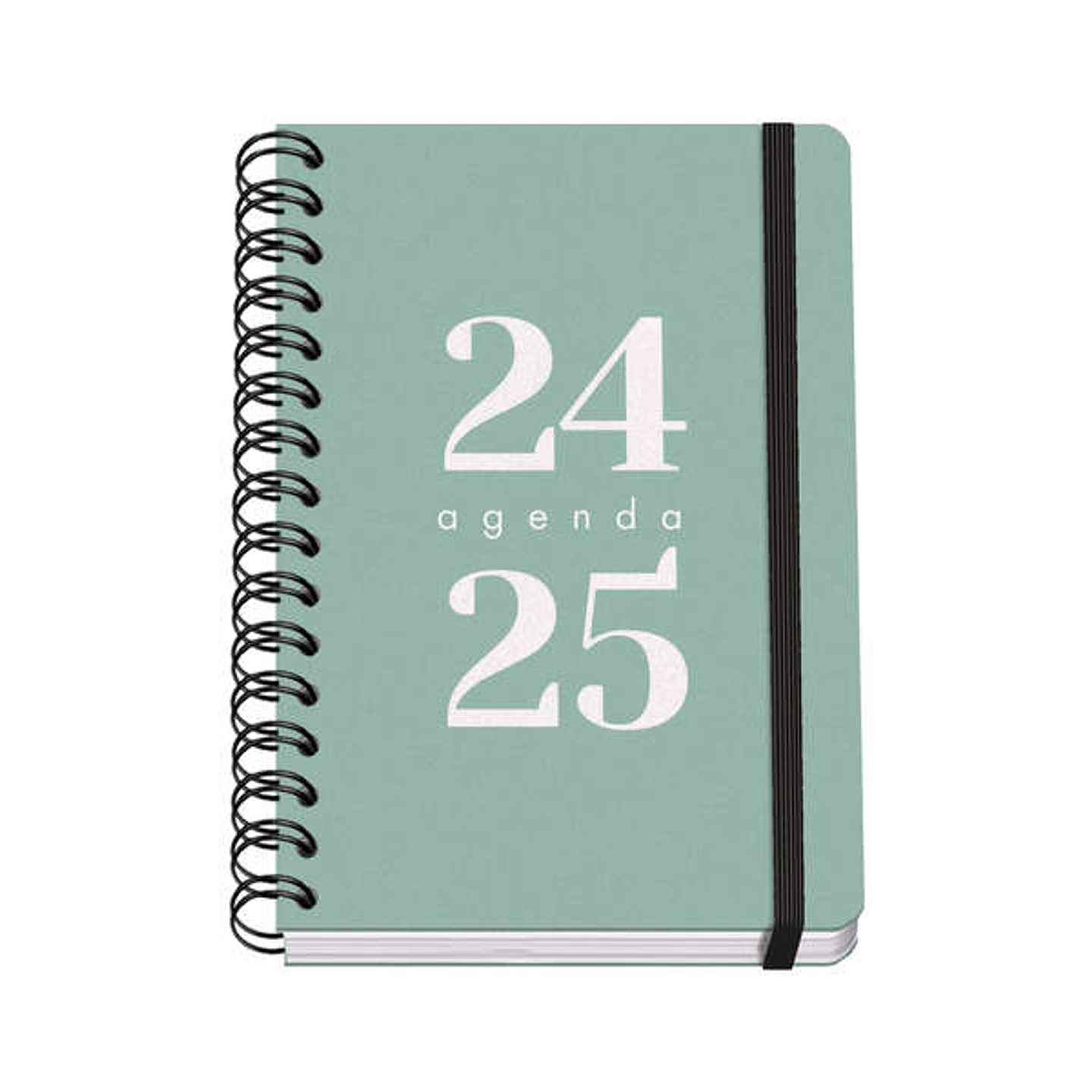 Dohe Grammar Agenda Escolar Espiral A5 - Semana Vista - Papel 80g/m2 - Cubierta de Polipropileno - Cierre de Goma Elastica - Tamaño 15x21cm - Color Ve 1