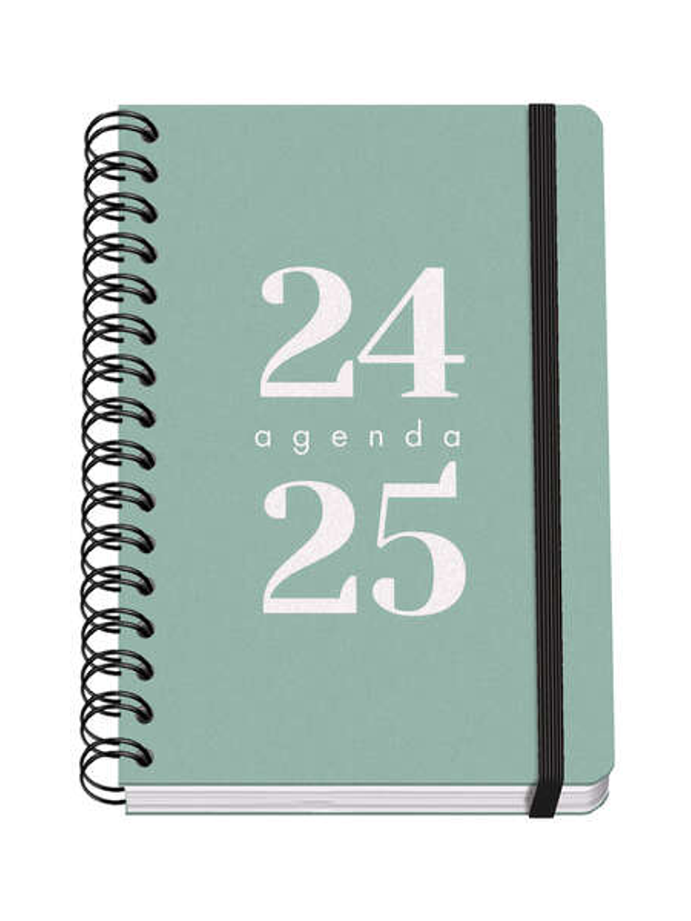 Dohe Grammar Agenda Escolar Espiral A5 - Semana Vista - Papel 80g/m2 - Cubierta de Polipropileno - Cierre de Goma Elastica - Tamaño 15x21cm - Color Ve 1