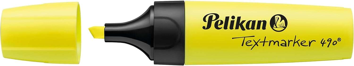 Pelikan Subrayador Textmarker 490 - Base de Agua - 3 Anchos de Trazo - Color Amarillo Fluorescente 1