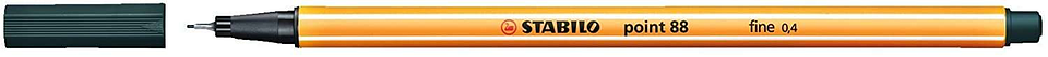 Stabilo Point 88 Rotulador de Punta Fina de Fibra - Trazo de 0.4 mm - Tinta con Base de Agua - Color Verde Oliva 1