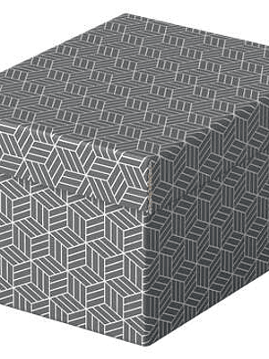 Esselte Pack de 3 Cajas Pequeñas de Almacenamiento con Tapa 200x150x255mm - Carton 100% Reciclado y Reciclable - Diseño Gris con Dibujo