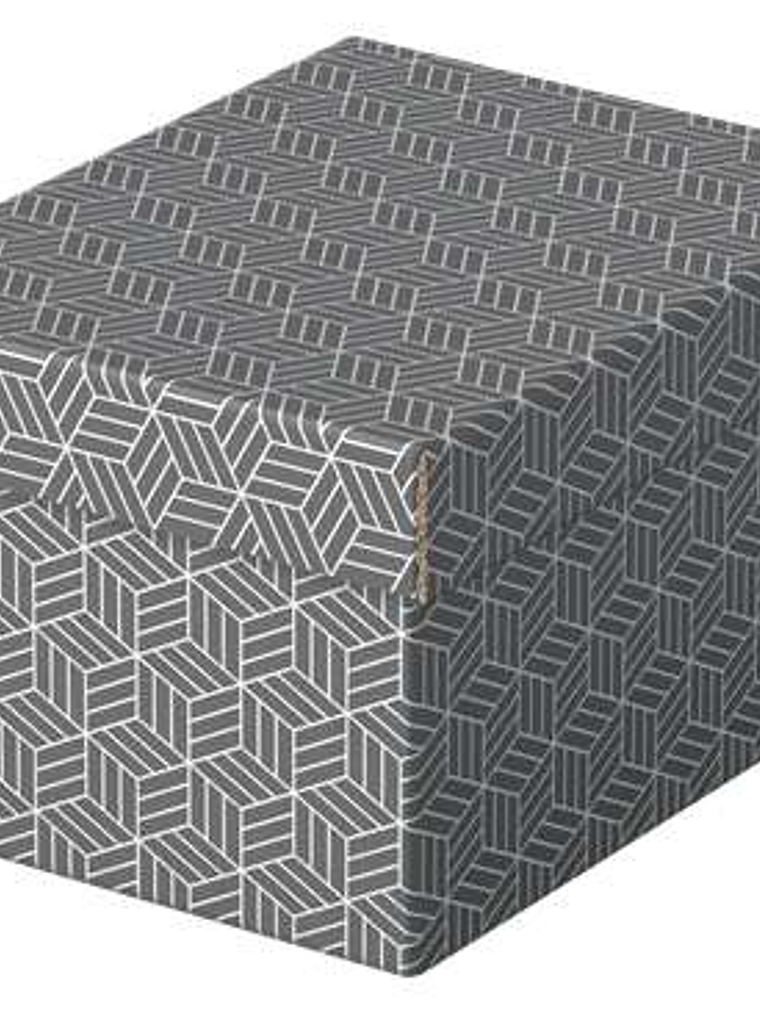 Esselte Pack de 3 Cajas Pequeñas de Almacenamiento con Tapa 200x150x255mm - Carton 100% Reciclado y Reciclable - Diseño Gris con Dibujo 1