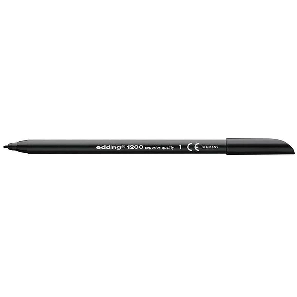 Edding 1200 Rotulador - Punta Redonda - Trazo entre 0.5 y 1 mm. - Tinta con Base de Agua - Color Negro