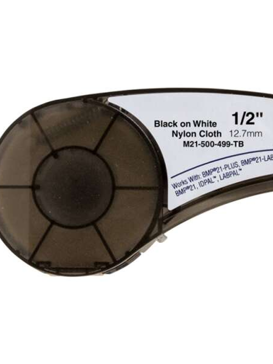 Brady M21-500-499-TB Cinta de Etiquetas Genericas de Nylon - Texto negro sobre fondo blanco - Ancho 12.7mm x 4.9 metros - 500 Etiquetas 1