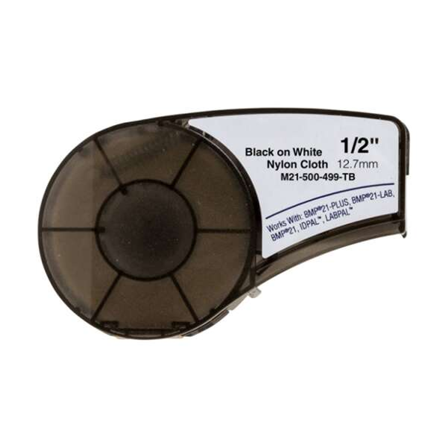 Brady M21-500-499-TB Cinta de Etiquetas Genericas de Nylon - Texto negro sobre fondo blanco - Ancho 12.7mm x 4.9 metros - 500 Etiquetas 1