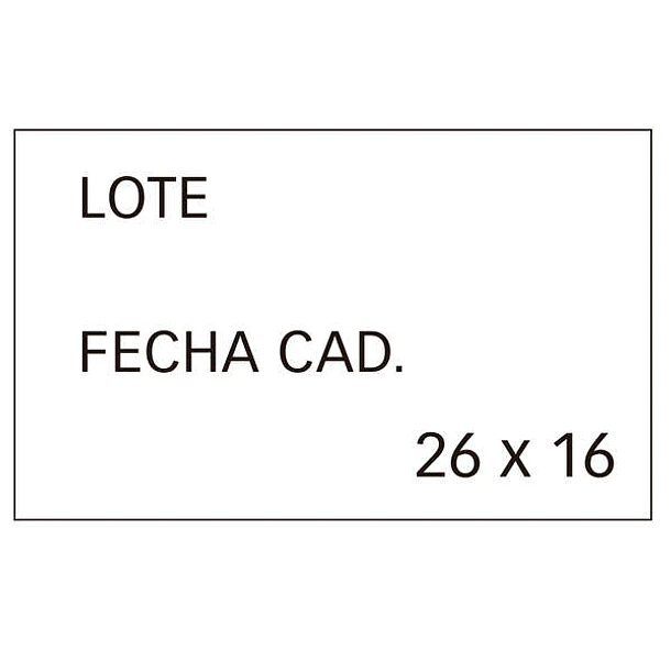 Apli Pack de 6 Rollos x 1.000 Etiquetas Blancas Removibles 26x16mm para Etiquetadoras de Precios de 2 Lineas - Preimpresas con "Lote" y "Fecha Cad" - 