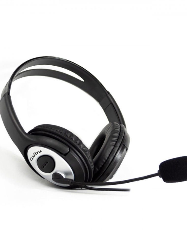 Coolbox CoolChat 3.5 Auriculares con Microfono - Diadema Ajustable - Almohadillas Acolchadas - Control de Volumen - Cable de 2m - Color Negro 1
