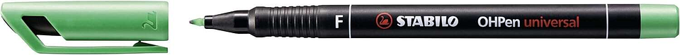 Stabilo OHPen Rotulador Permanente - Punta Fina - Trazo de 0.7mm - Agarre Antideslizante - Tapon Ventilado - Color Verde 1