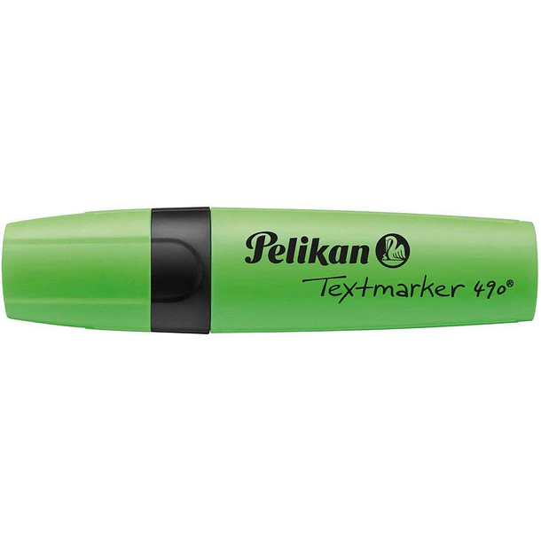 Pelikan Subrayador Textmarker 490 - Base de Agua - 3 Anchos de Trazo - Color Verde Fluorescente