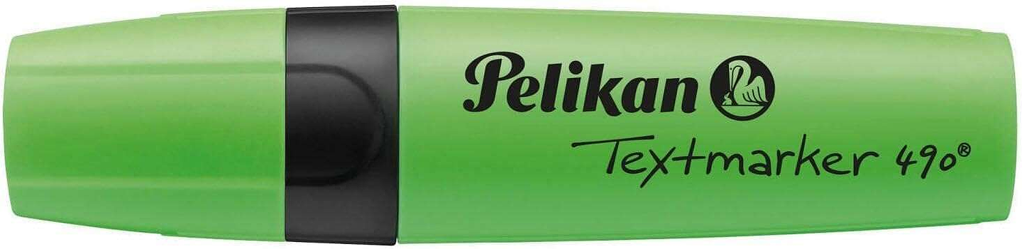 Pelikan Subrayador Textmarker 490 - Base de Agua - 3 Anchos de Trazo - Color Verde Fluorescente 1
