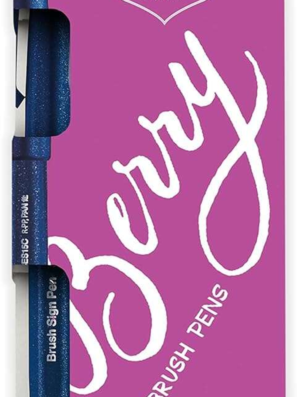 Pentel Brush Sing Pen Berry Pack de 4 Rotuladores con Punta de Pincel - Lineas Finas o Gruesas dependiendo de la Presion - Fabricados con 81% de Plast 1
