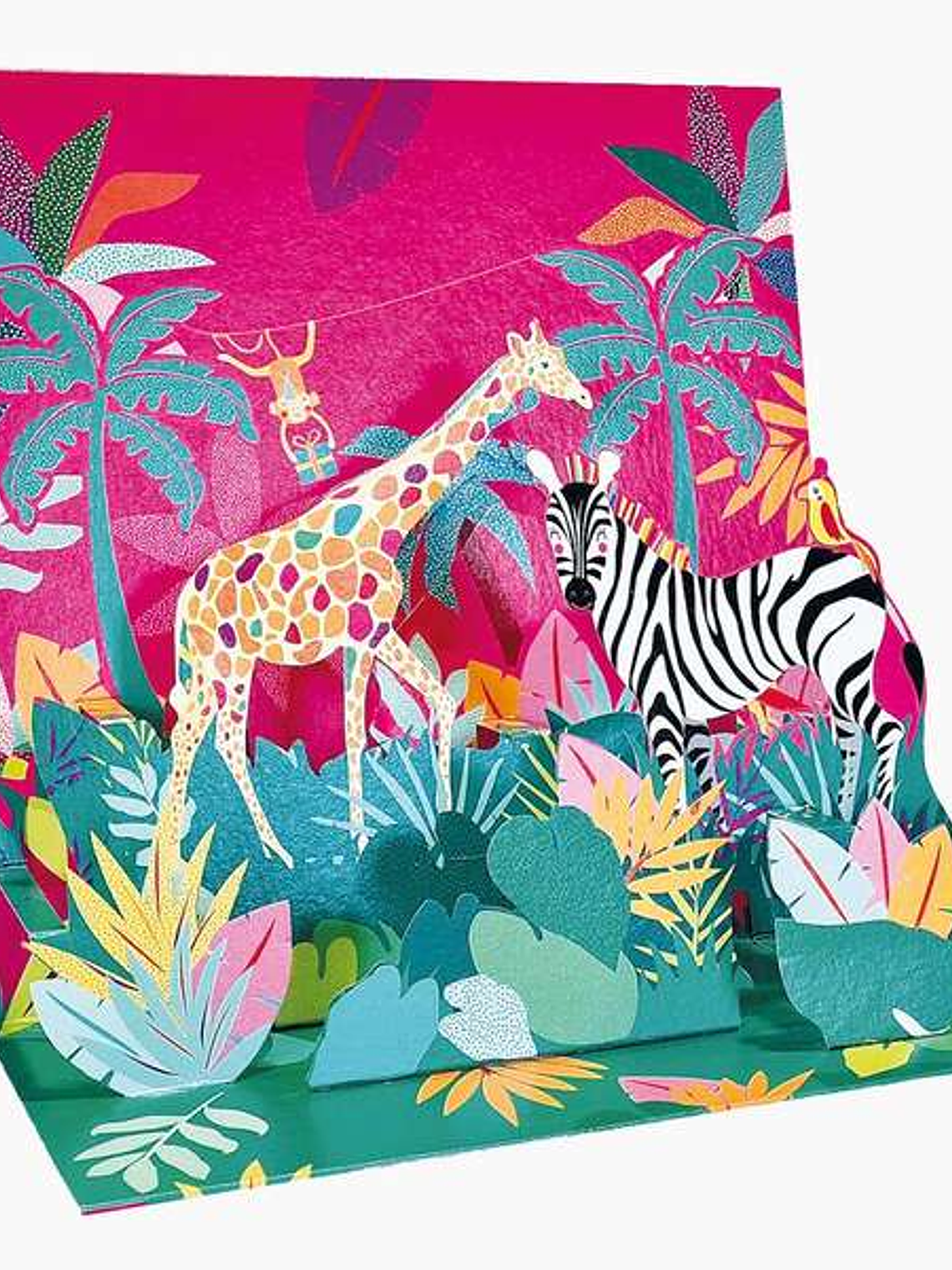 Pictura Tarjeta 3D Pop-Up - 16x16cm - Tematica Jungla - Embolsada Individualmente - Incluye Sobre Blanco - Papel con Certificacion FSC 1