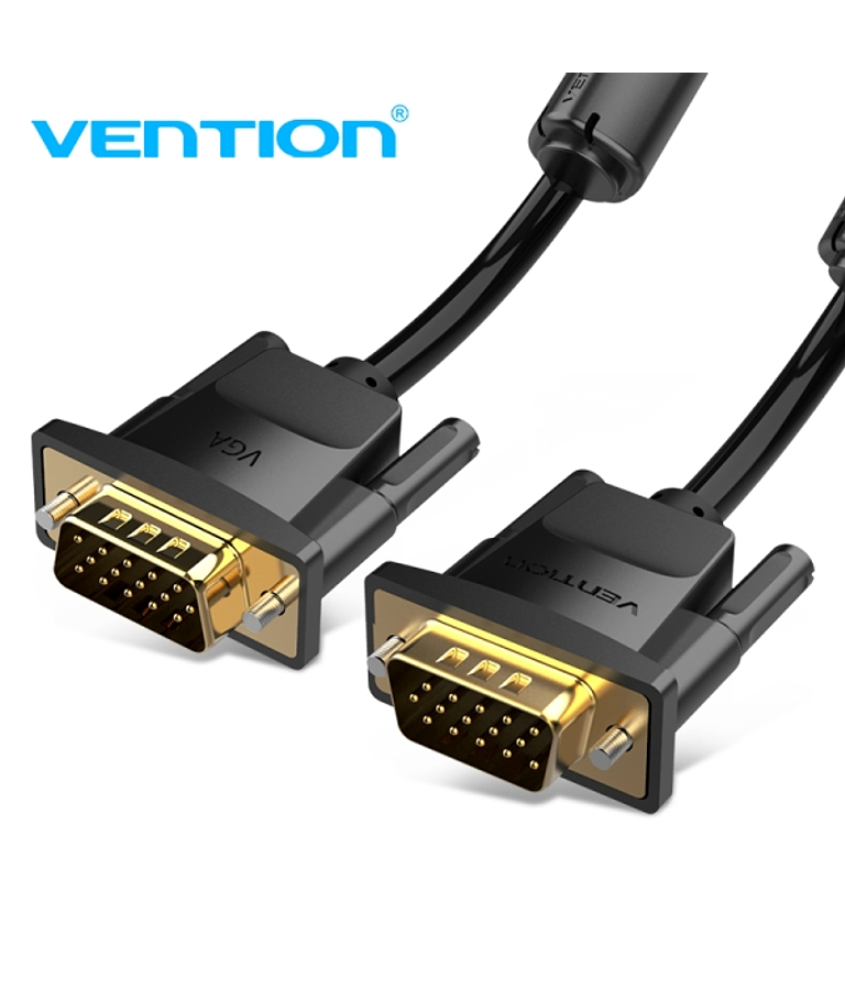 Vention Cable VGA (3+9) - Alta Definicion 1080P - Blindaje EMI - Conectores Chapados en Oro - 10m - Color Negro
