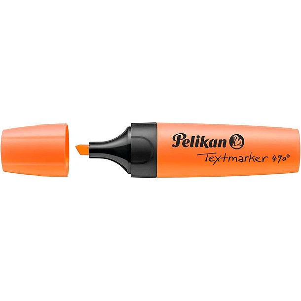 Pelikan Subrayador Textmarker 490 - Base de Agua - 3 Anchos de Trazo - Color Naranja Fluorescente