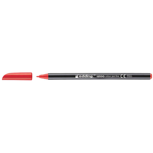 Edding 1200 Rotulador - Punta Redonda - Trazo entre 0.5 y 1 mm. - Tinta con Base de Agua - Color Rojo