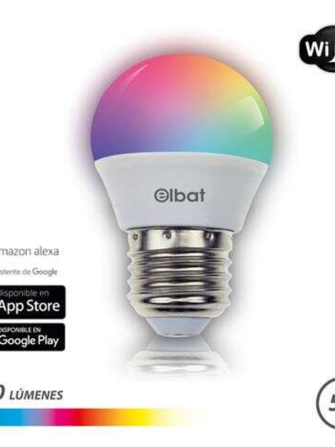 Elbat Bombilla LED Esferica Smart Wi-Fi G45 E27 5W 470lm RGB - Temperatura 2700K a los 6000K - Control de Voz - Control Remoto - 3 Modos de Color: Fri 1