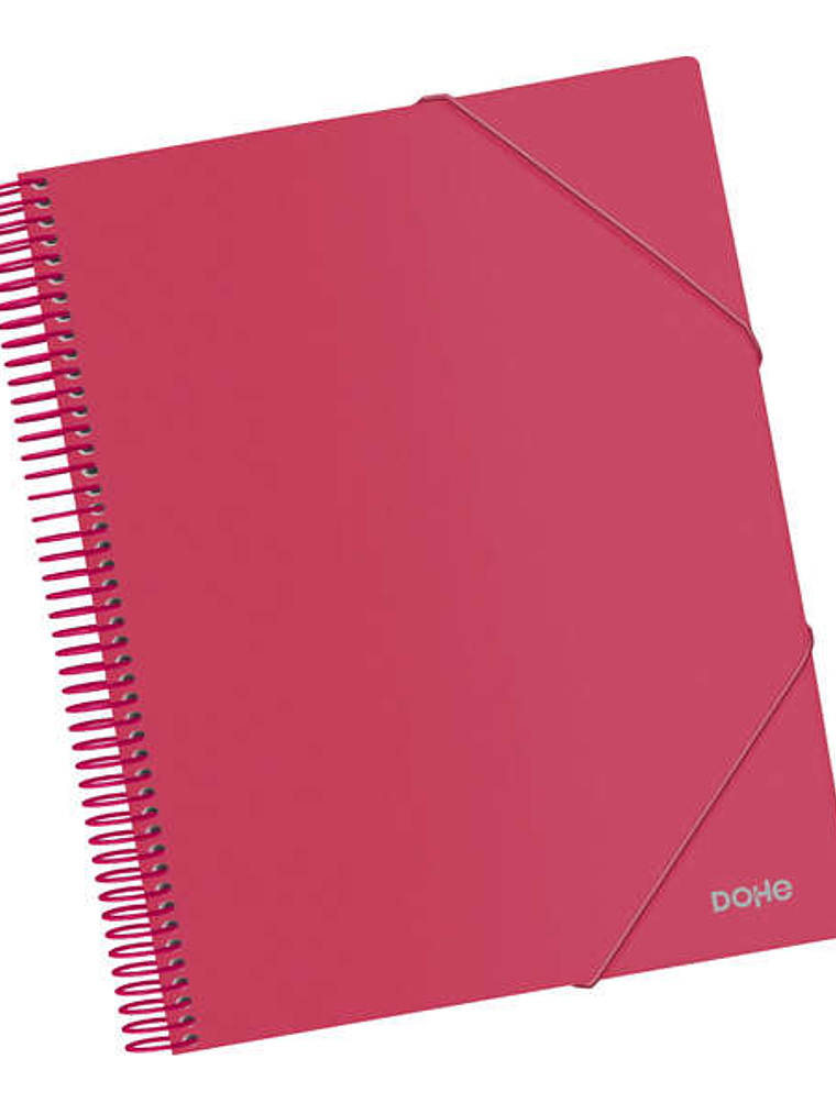 Dohe Carpeta con 40 Fundas Tamaño A4 - Tapa de Polipropileno Opaco de 800 Micras - Fundas Transparentes de 80 Micras - Espiral de Plastico de Color - 1