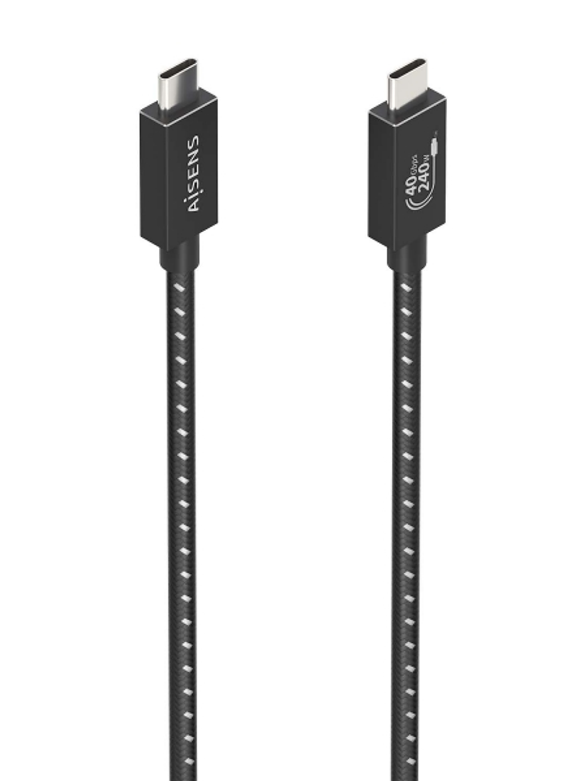 Aisens Cable USB4 Gen3x2 Aluminio 40Gbps 8K@60Hz 5A 48V 240W E-Mark - Tipo USB-C/M-USB-C/M - 1m - Color Negro 1