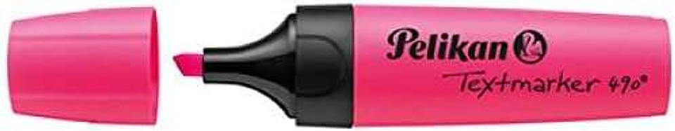 Pelikan Subrayador Textmarker 490 - Base de Agua - 3 Anchos de Trazo - Color Rosa Fluoresencete 1