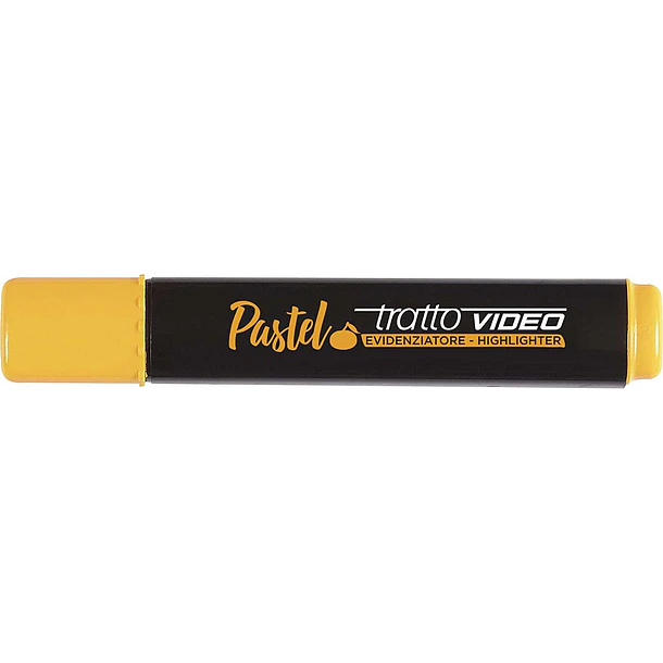Tratto Video Pastel Marcador Fluorescente - Punta Biselada - Tinta al Agua - Secado Rapido - Color Naranja Mandarina