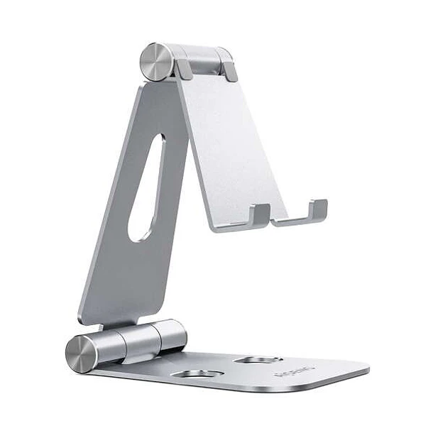 Aisens Soporte de Sobremesa Tamaño XL Ajustable (2 Pivotes) para Movil / Tablet - Color Plata