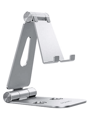 Aisens Soporte de Sobremesa Tamaño XL Ajustable (2 Pivotes) para Movil / Tablet - Color Plata