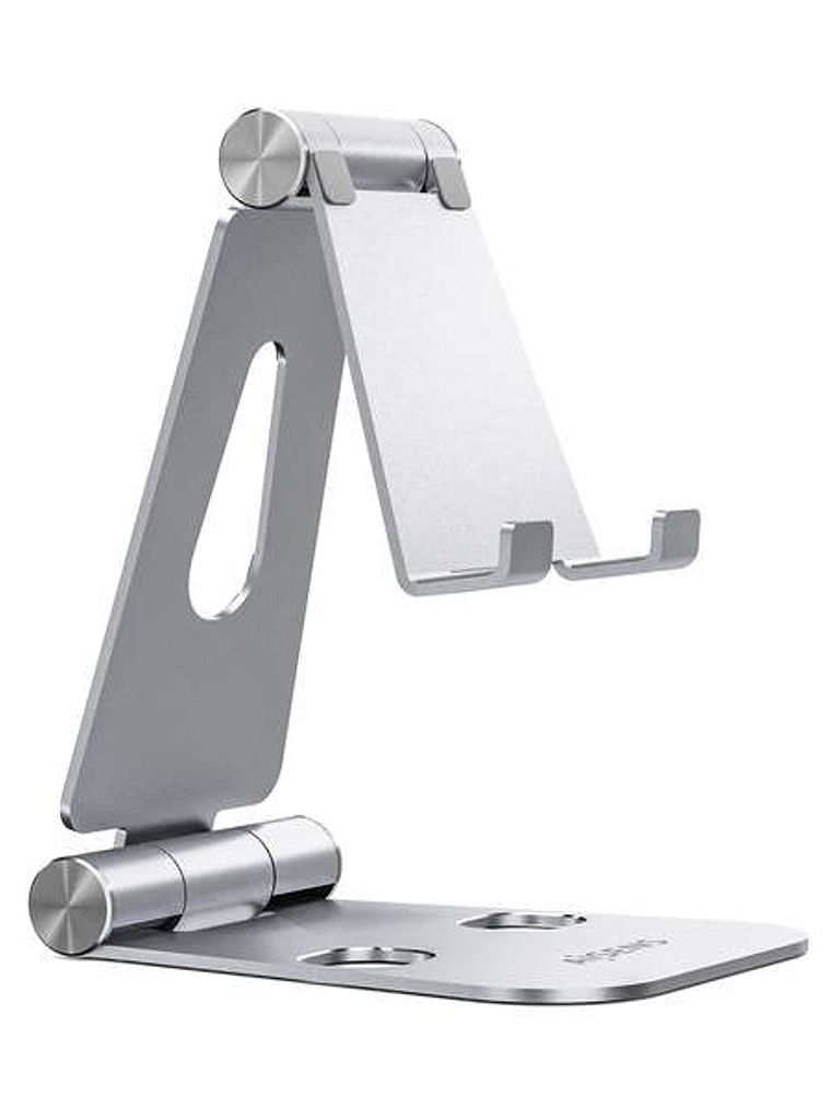 Aisens Soporte de Sobremesa Tamaño XL Ajustable (2 Pivotes) para Movil / Tablet - Color Plata 1