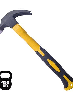 Blim Martillo de Oreja Tipo Americano - Peso 450 Gr - Cabeza de Acero Forjado - Mango de Fibra de Vidrio - Color Negro