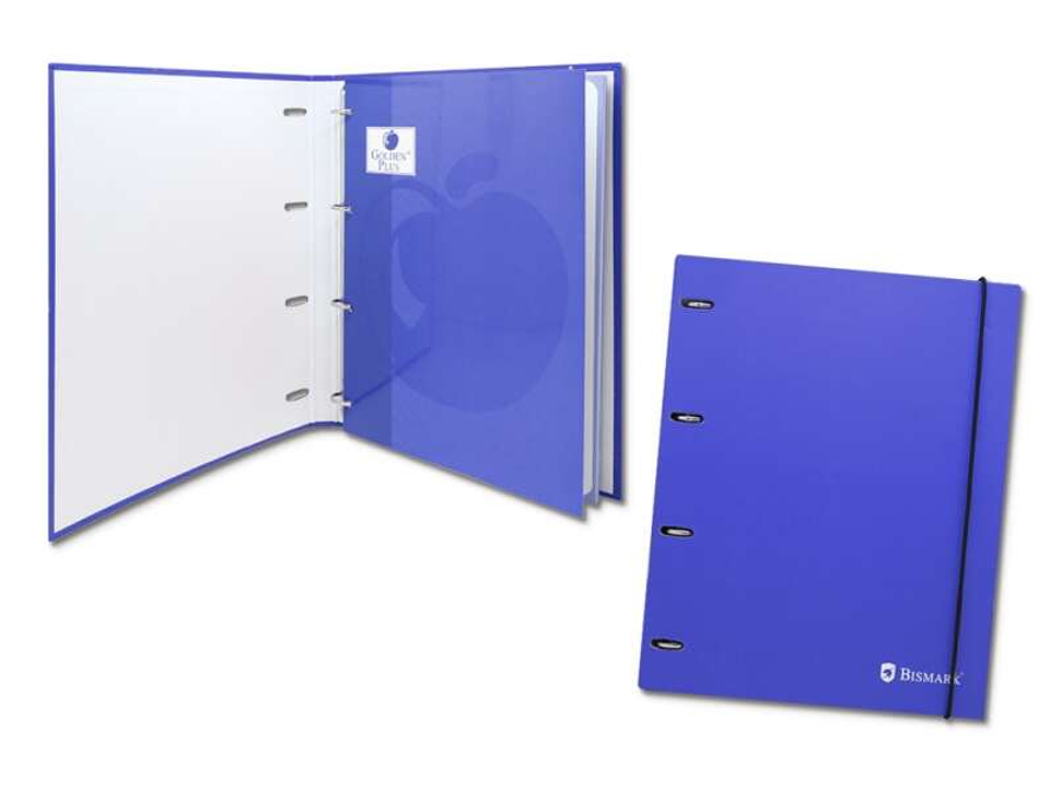 Bismark Carpeta de 4 Anillas con 80 Hojas Cuadricula 4x4 - Formato A4 - Fabricada en Carton - Color Azul 1