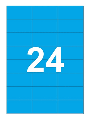 Apli Pack de 480 Etiquetas 70x37mm - 20 Hojas por 24 Etiquetas - Adhesivo Permanente - Cantos Rectos - Color Azul