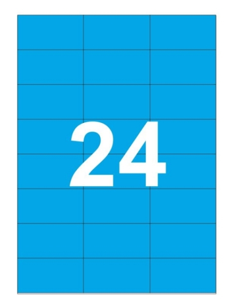 Apli Pack de 480 Etiquetas 70x37mm - 20 Hojas por 24 Etiquetas - Adhesivo Permanente - Cantos Rectos - Color Azul 1