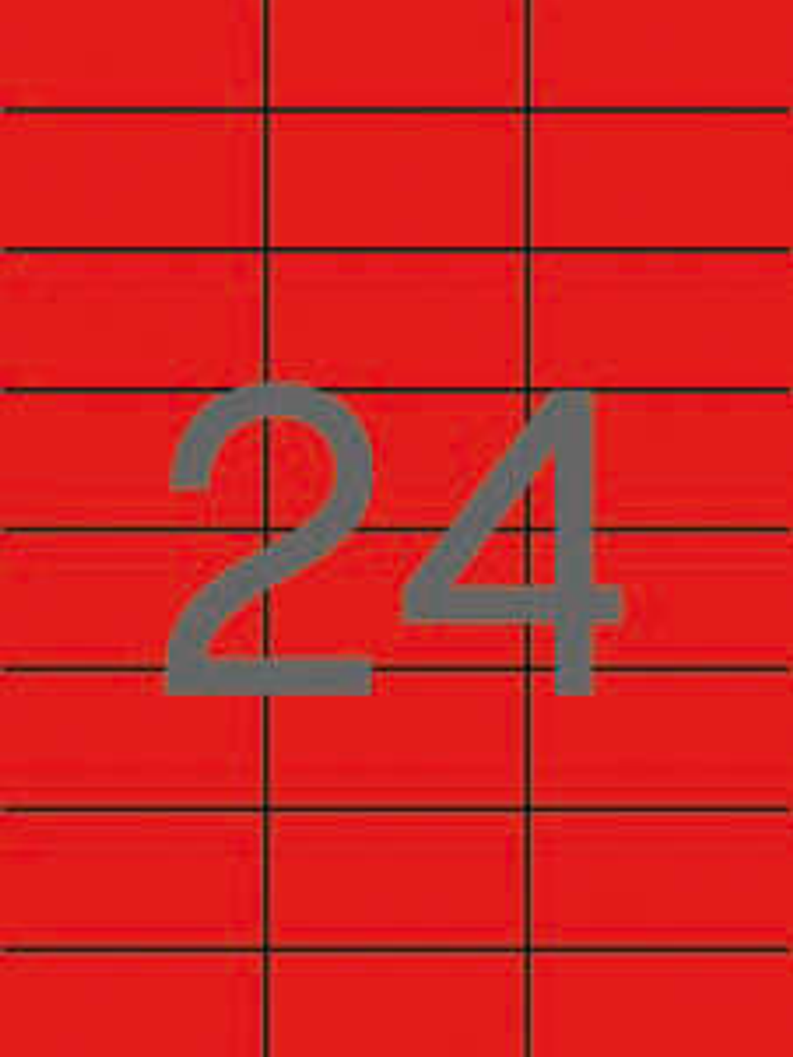 Apli Pack de 480 Etiquetas Rectangulares 70x37mm - 20 Hojas por 24 Etiquetas - Adhesivo Permanente - Cantos Rectos - Color Rojo 1
